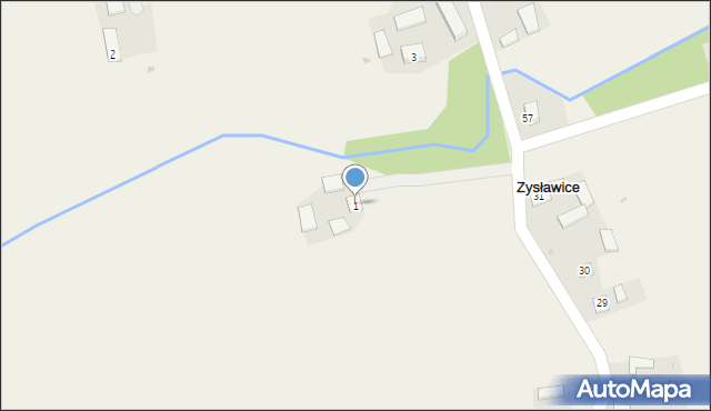 Zysławice, Zysławice, 1, mapa Zysławice