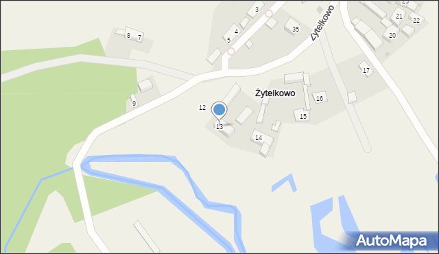 Żytelkowo, Żytelkowo, 13, mapa Żytelkowo