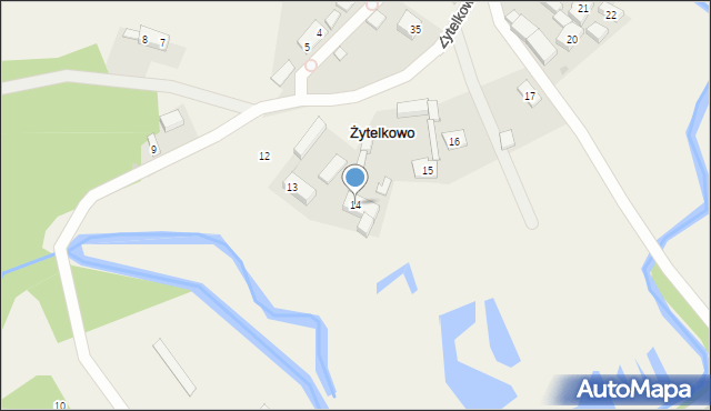 Żytelkowo, Żytelkowo, 14, mapa Żytelkowo