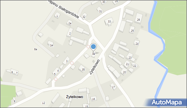 Żytelkowo, Żytelkowo, 34, mapa Żytelkowo