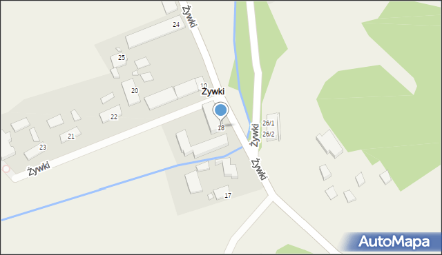 Żywki, Żywki, 18, mapa Żywki