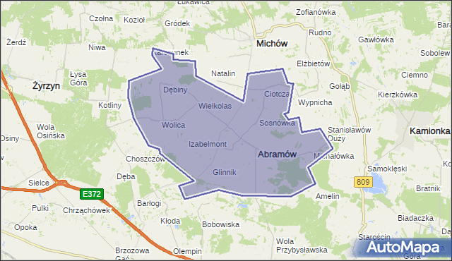 gmina Abramów - powiat lubartowski na mapie Targeo