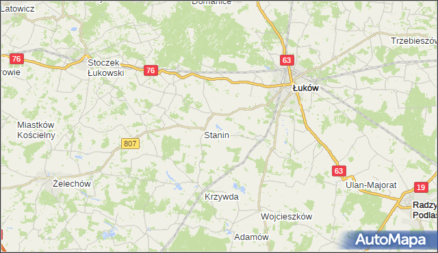 gmina Adamów - powiat łukowski na mapie Targeo