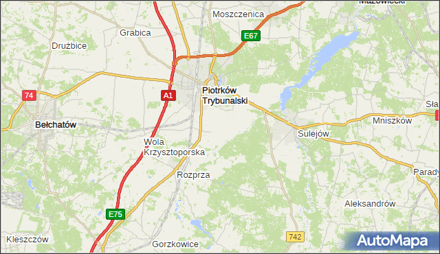 gmina Aleksandrów - powiat piotrkowski na mapie Targeo