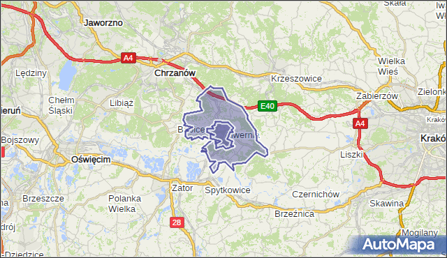 gmina Alwernia - powiat chrzanowski na mapie Targeo