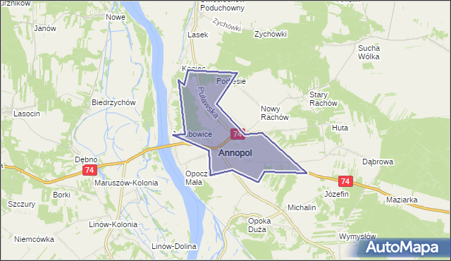 gmina Annopol - powiat kraśnicki na mapie Targeo