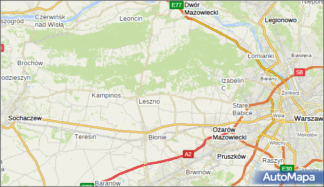 gmina Baranów - powiat warszawski zachodni na mapie Targeo