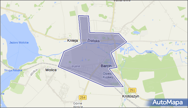 gmina Barcin - powiat żniński na mapie Targeo