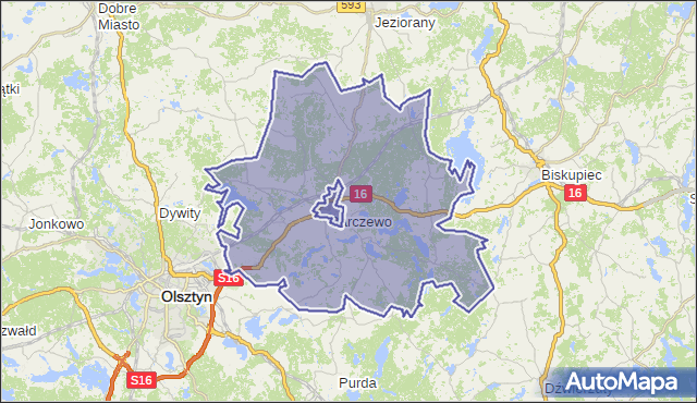 gmina Barczewo - powiat olsztyński na mapie Targeo