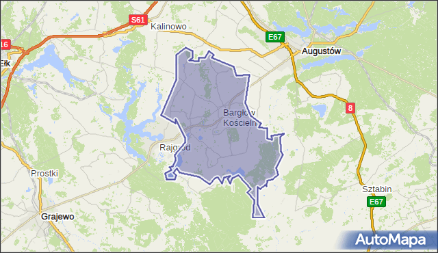gmina Bargłów Kościelny - powiat augustowski na mapie Targeo