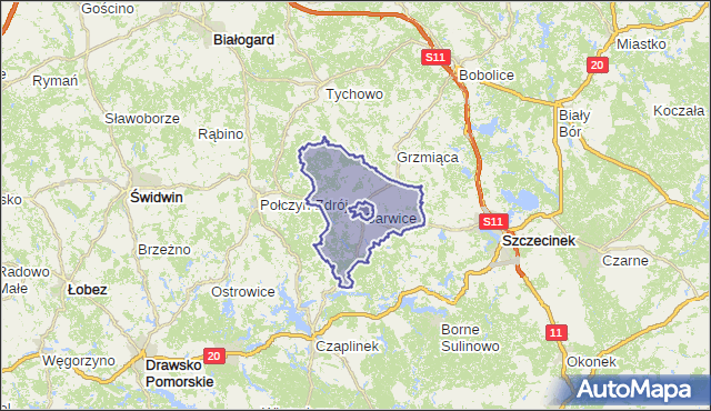 gmina Barwice - powiat szczecinecki na mapie Targeo
