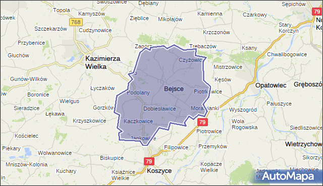 gmina Bejsce - powiat kazimierski na mapie Targeo