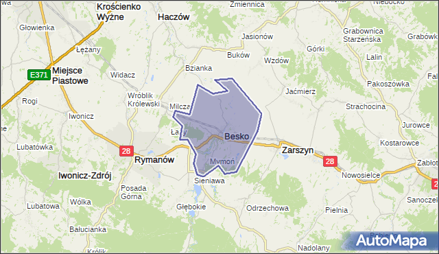 gmina Besko - powiat sanocki na mapie Targeo