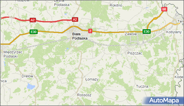 gmina Biała Podlaska - powiat bialski na mapie Targeo