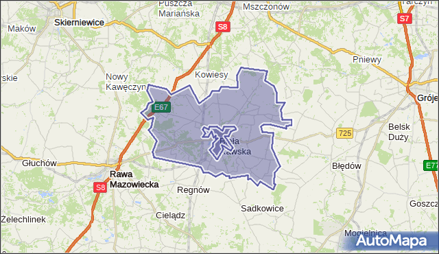 gmina Biała Rawska - powiat rawski na mapie Targeo
