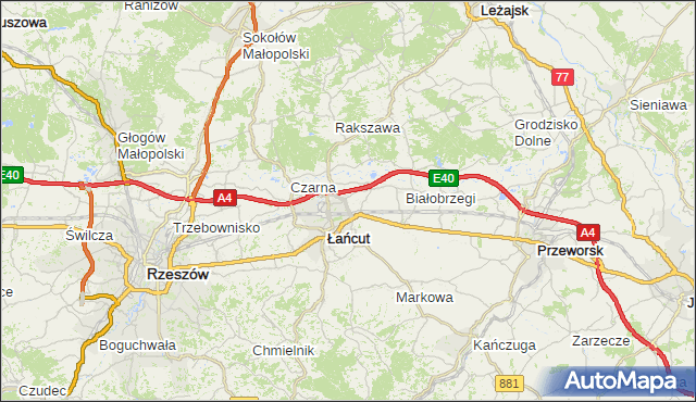gmina Białobrzegi - powiat łańcucki na mapie Targeo
