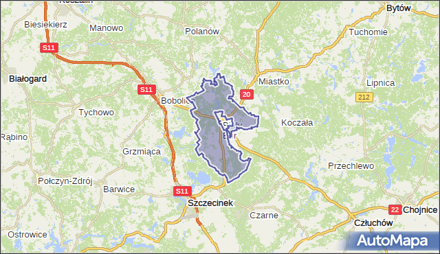 gmina Biały Bór - powiat szczecinecki na mapie Targeo