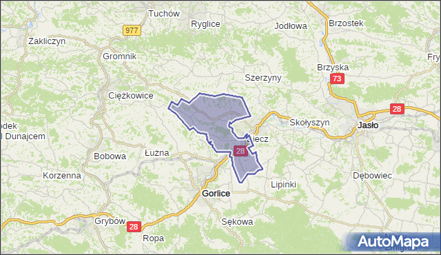 gmina Biecz - powiat gorlicki na mapie Targeo