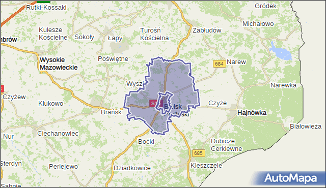 gmina Bielsk Podlaski - powiat bielski na mapie Targeo