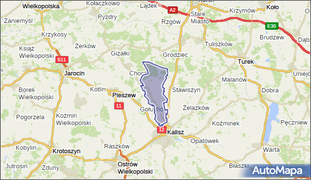gmina Blizanów - powiat kaliski na mapie Targeo