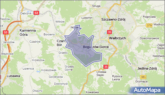 gmina Boguszów-Gorce - powiat wałbrzyski na mapie Targeo