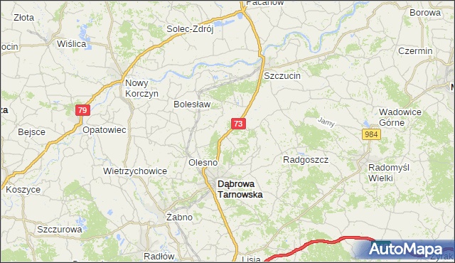 gmina Bolesław - powiat dąbrowski na mapie Targeo