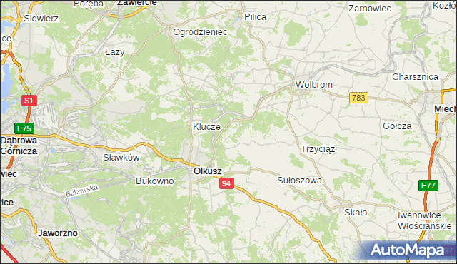 gmina Bolesław - powiat olkuski na mapie Targeo