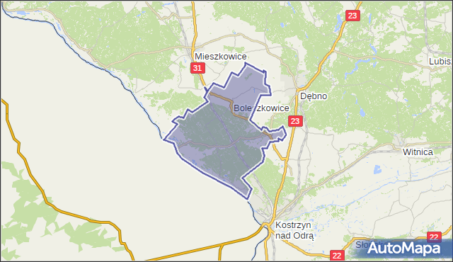 gmina Boleszkowice - powiat myśliborski na mapie Targeo