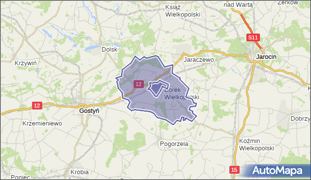gmina Borek Wielkopolski - powiat gostyński na mapie Targeo
