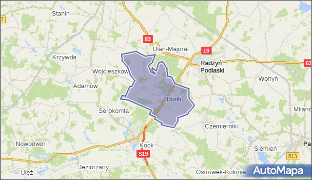 gmina Borki - powiat radzyński na mapie Targeo