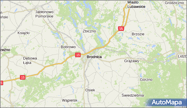 gmina Brodnica - powiat brodnicki na mapie Targeo