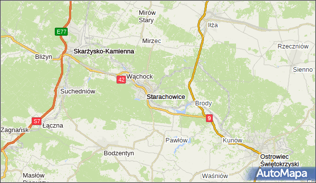 gmina Brody - powiat starachowicki na mapie Targeo