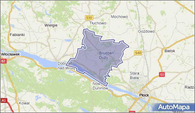 gmina Brudzeń Duży - powiat płocki na mapie Targeo