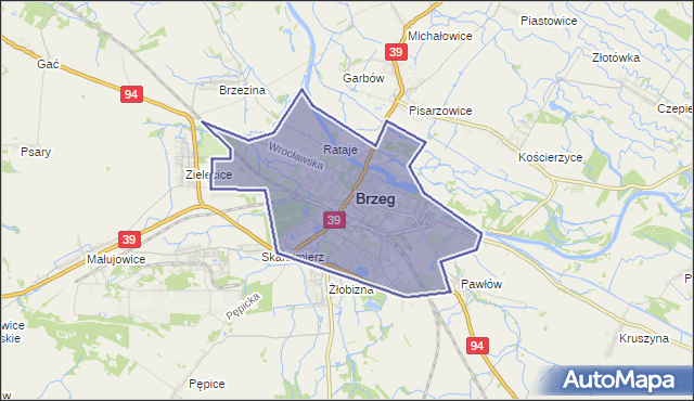 gmina Brzeg - powiat brzeski na mapie Targeo