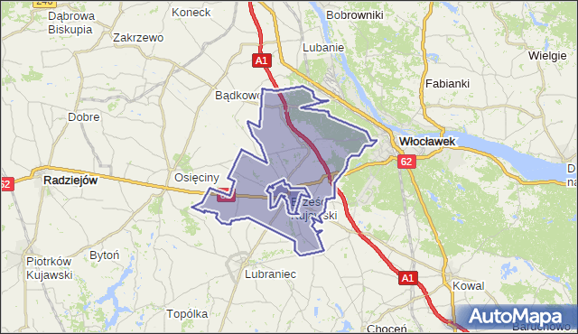 gmina Brześć Kujawski - powiat włocławski na mapie Targeo