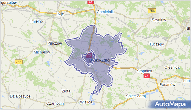 gmina Busko-Zdrój - powiat buski na mapie Targeo