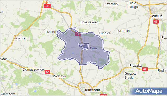 gmina Byczyna - powiat kluczborski na mapie Targeo