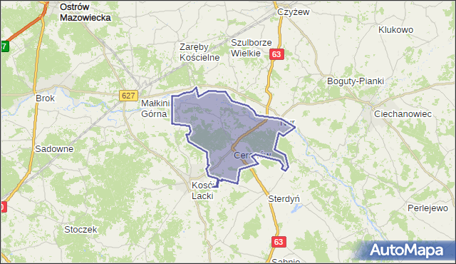 gmina Ceranów - powiat sokołowski na mapie Targeo