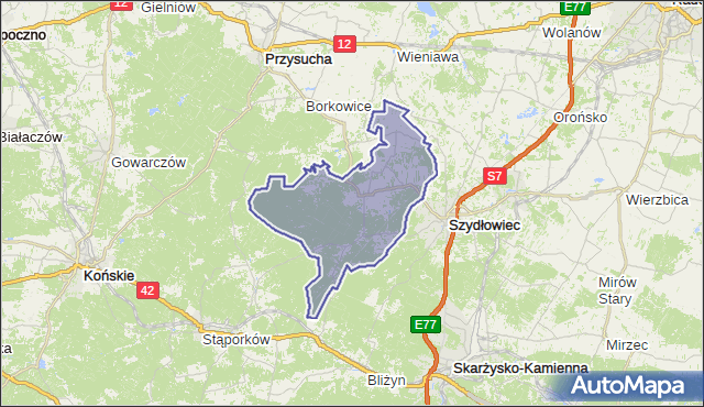 gmina Chlewiska - powiat szydłowiecki na mapie Targeo