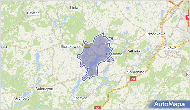 gmina Chmielno - powiat kartuski na mapie Targeo