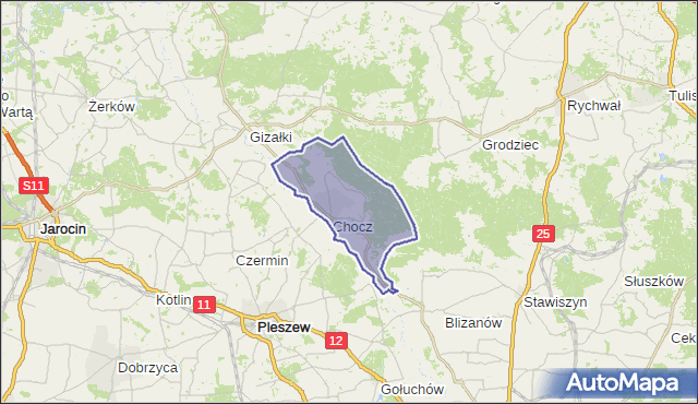gmina Chocz - powiat pleszewski na mapie Targeo