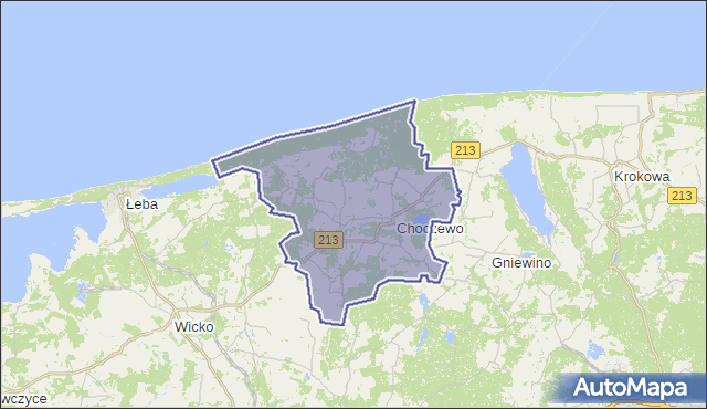 gmina Choczewo - powiat wejherowski na mapie Targeo