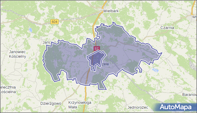 gmina Chorzele - powiat przasnyski na mapie Targeo
