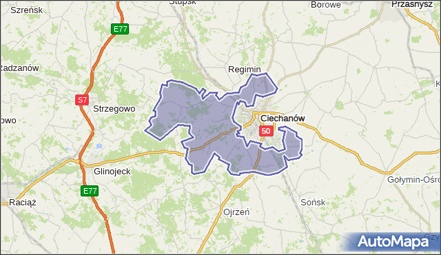 gmina Ciechanów - powiat ciechanowski na mapie Targeo