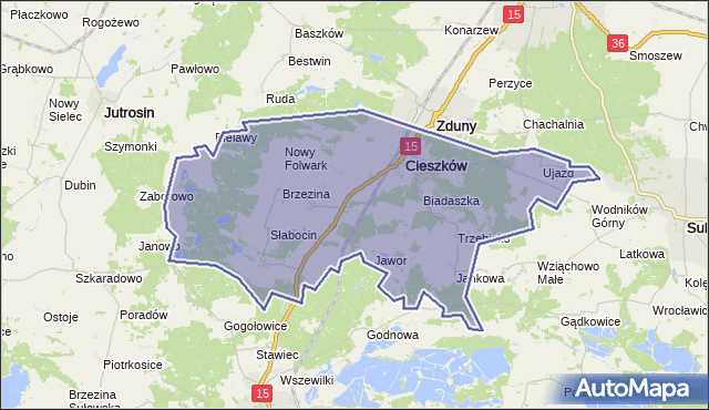gmina Cieszków - powiat milicki na mapie Targeo