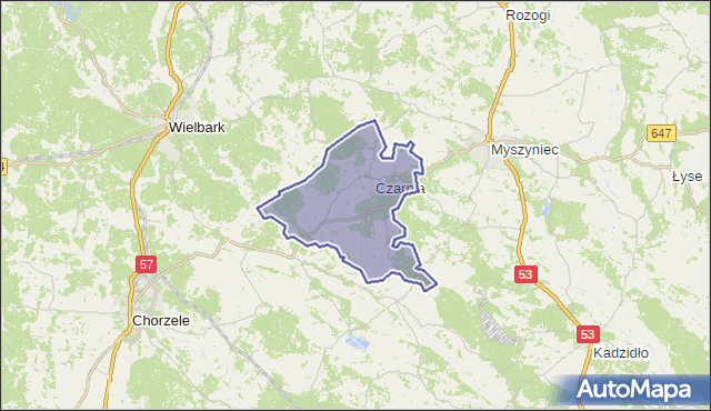 gmina Czarnia - powiat ostrołęcki na mapie Targeo