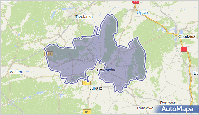 gmina Czarnków - powiat czarnkowsko-trzcianecki na mapie Targeo