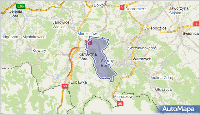 gmina Czarny Bór - powiat wałbrzyski na mapie Targeo