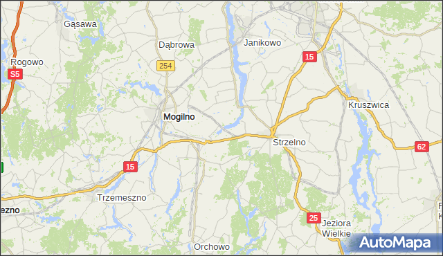 gmina Dąbrowa - powiat mogileński na mapie Targeo