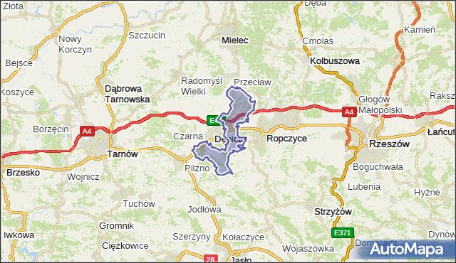 gmina Dębica - powiat dębicki na mapie Targeo